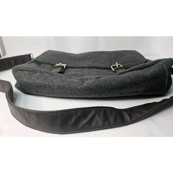 Oviesse Venezia Rumford Men's Messenger Bag Gray Wool Blend - Picture 4 of 12